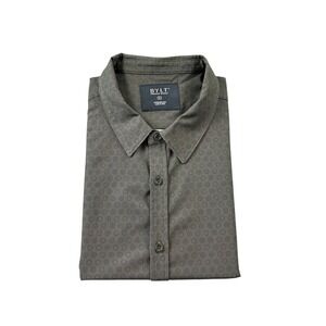 BYLT Green Geometric Performance S/S Men's Button Front Size XL Mint